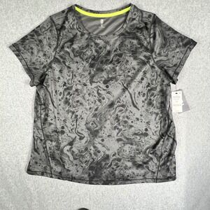 Ideology XXL 2X Black Marble Print Rapidry Activewear Workout Gym Women's Plus